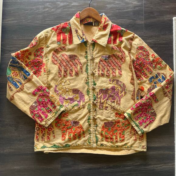 Vintage Tropical Patchwork Safari Animals Crewneck - Picture 1 of 8